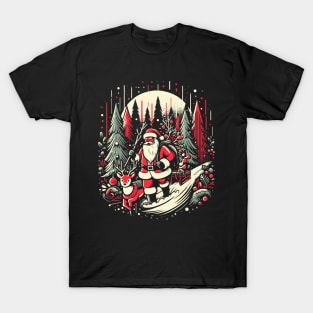 santa on forest tshirt design T-Shirt